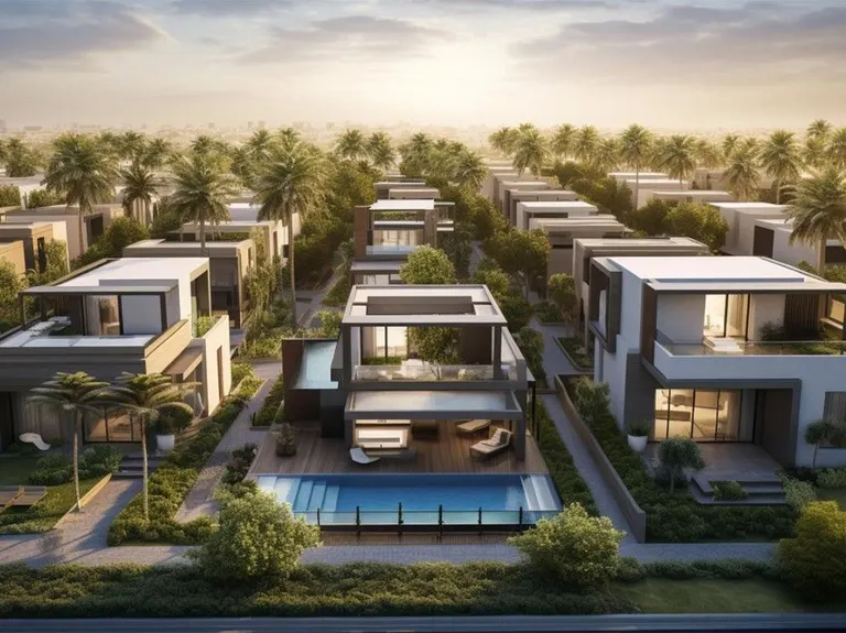 Conceptual landscaped gardens and outdoor living